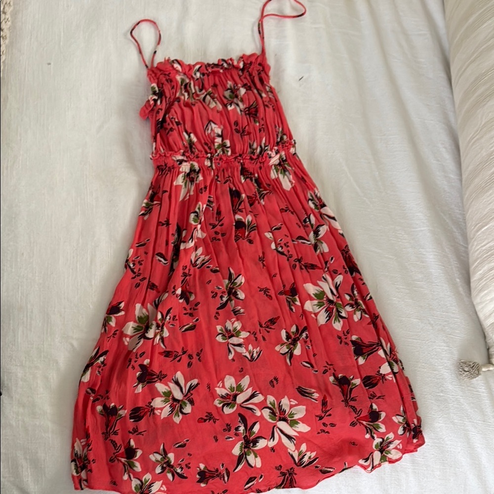 Free People Red Floral Midi Dress